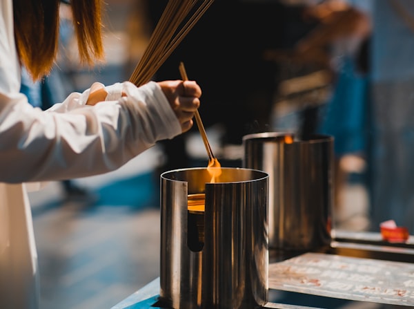Wax being stirred for a batch of candles